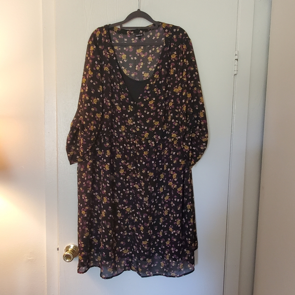 Torrid Floral Black Dress